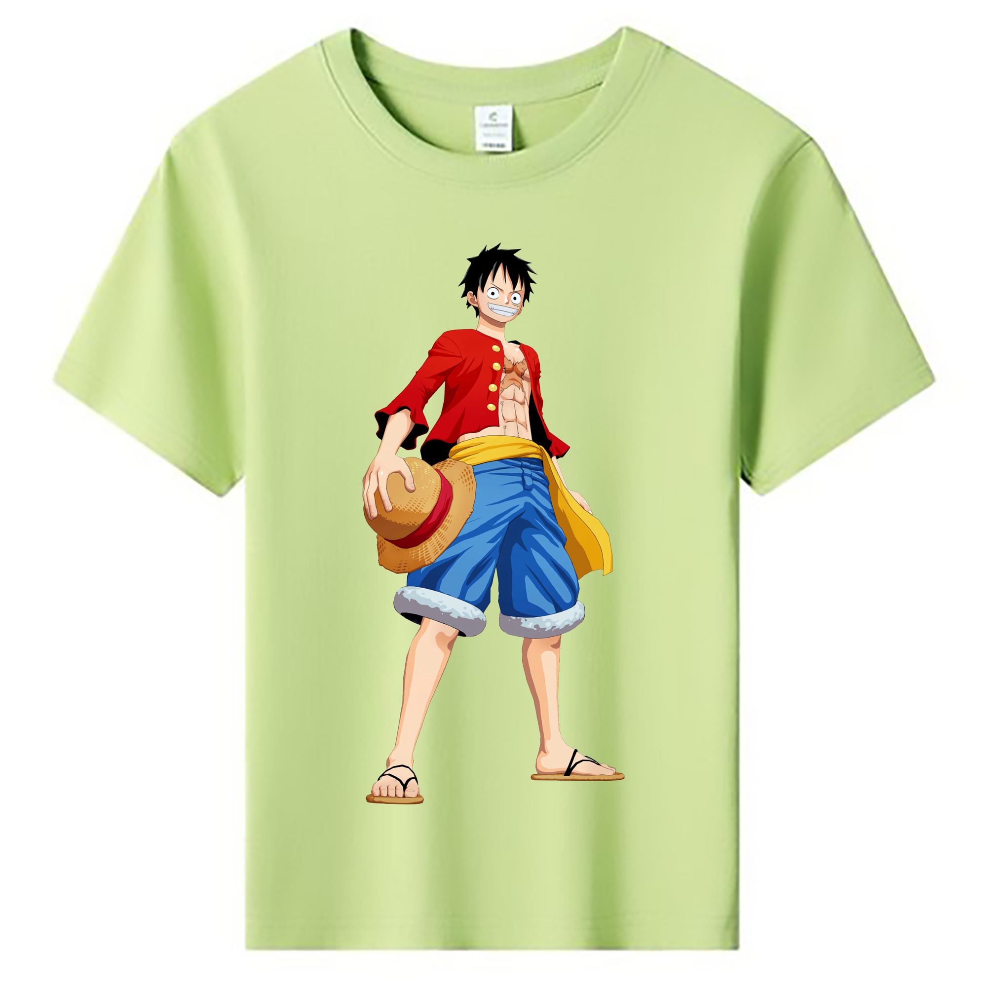 ワンピース モンキー・D・ルフィ ONE PIECE Monkey D. Luffy 綿100％キッズTシャツ（フロントプリント）